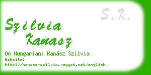 szilvia kanasz business card